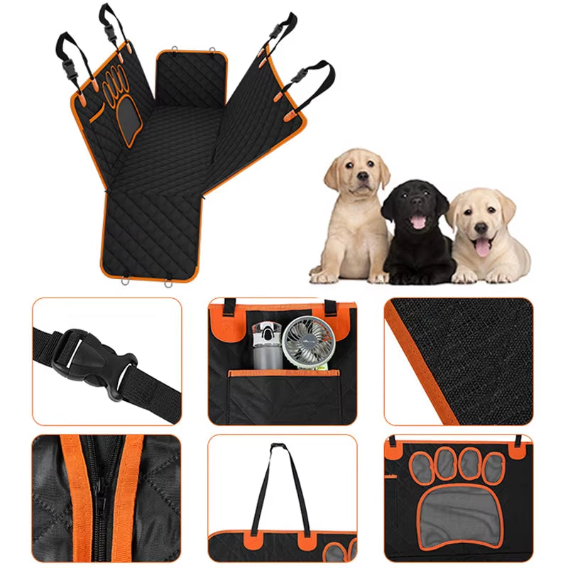 With Visual Mesh Window and Side Zipper Car Seat & Door Protec Dog Car Seat Cover Waterproof Pet Cat Carriers Travel Mat Hammock