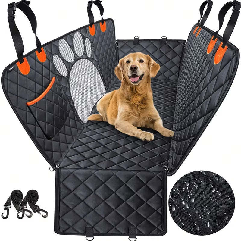 With Visual Mesh Window and Side Zipper Car Seat & Door Protec Dog Car Seat Cover Waterproof Pet Cat Carriers Travel Mat Hammock