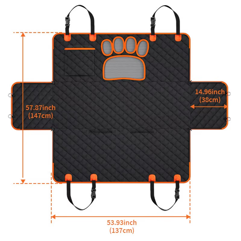 With Visual Mesh Window and Side Zipper Car Seat & Door Protec Dog Car Seat Cover Waterproof Pet Cat Carriers Travel Mat Hammock